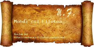 Mohácsi Filotea névjegykártya